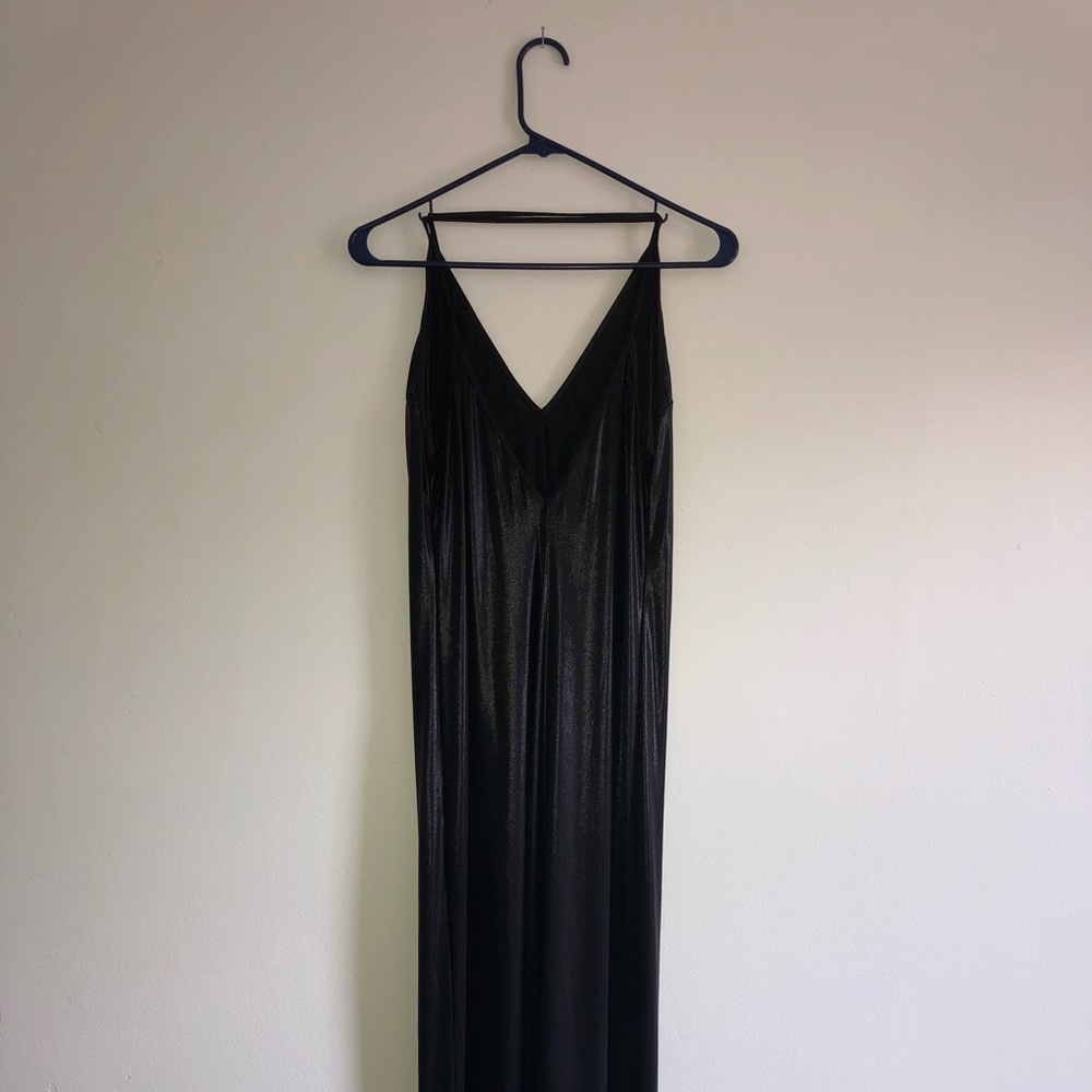 cross-back metallic slip dress ✨💃🏻